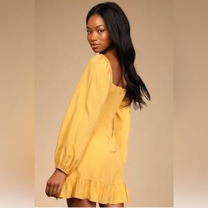 LuLu's Ballon Sleeved Ruffled Mini Dress